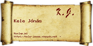 Kele Jónás névjegykártya